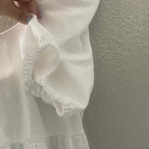 INGRID + ISABEL MATERNITY‎ DRESS WHITE LINEN BABYDOLL NATURAL COASTAL  WOMEN XS - Picture 5 of 7